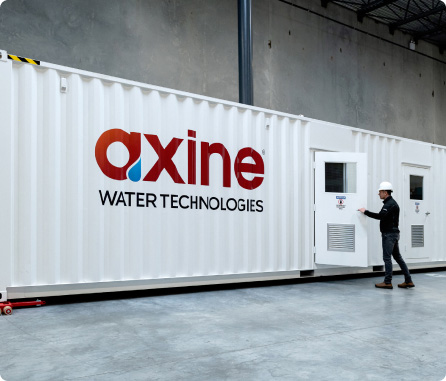 Container with Axine Logo