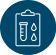 circle icon with clipboard and test tube
