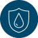 circle icon with shield and water drop